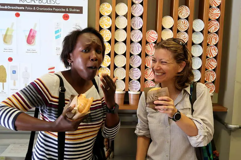 Rosemary and Claire at Rocambolesc Gelateria in Girona by Authentic Food Quest