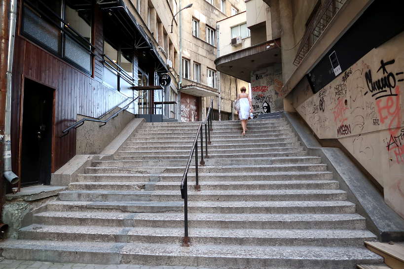 Stairs in the street of Sofia Bulgaria by AuthenticFoodQuest