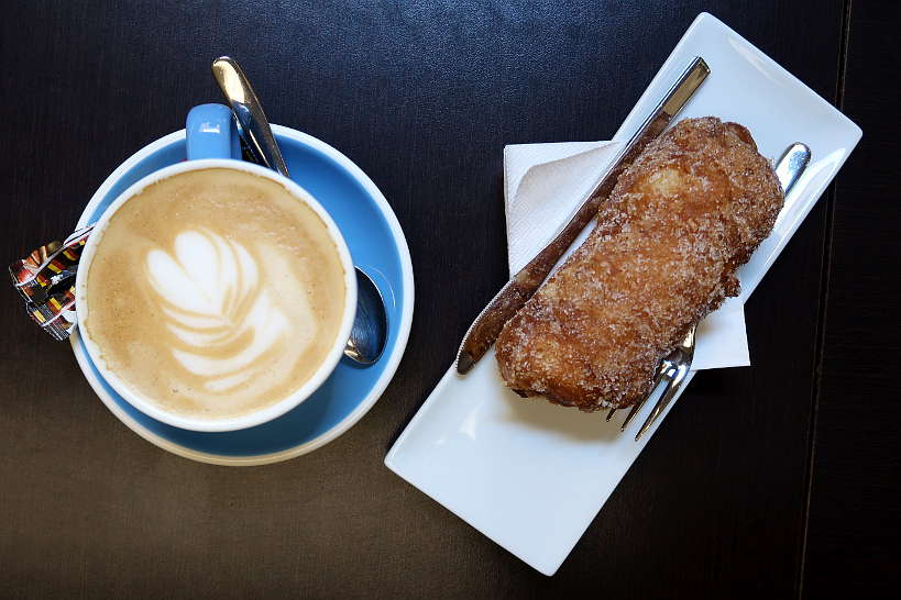 Xuixo in Girona with Coffee on a Girona Food Tour by Authentic Food Quest