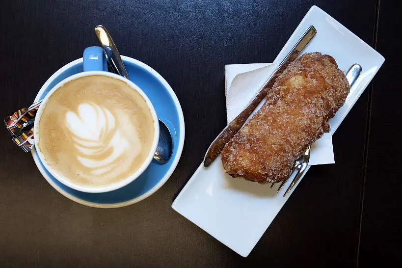 Xuixo in Girona with Coffee on a Girona Food Tour by Authentic Food Quest