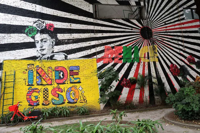 Frida Kahlo Street Art stop during Colonia Roma Food Tour by AuthenticFoodQuest