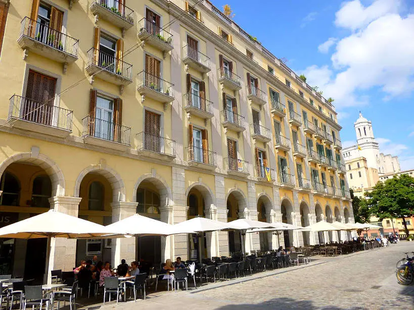 Girona Plaza de la Independencia in Costa Brava Spain by Authentic Food Quest