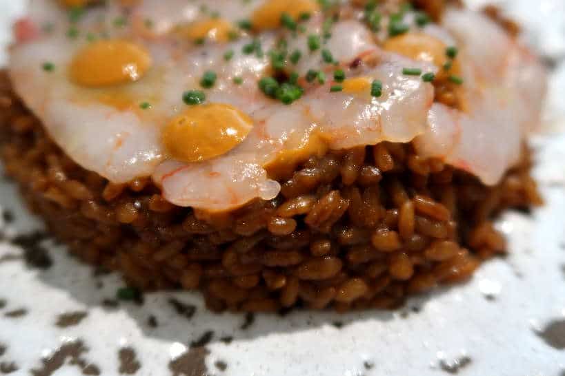 Carpaccio prawns at Vicus Restaurant in Pals Spain by AuthenticFoodQuest