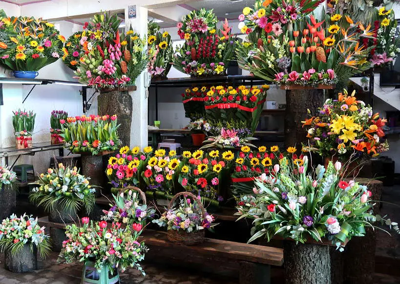 Flowers arrangements Mercado de Jamaica best food markets in Mexico City by Authentic Food Quest