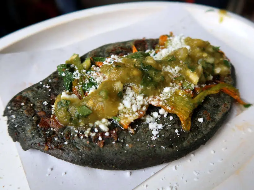 Tlacoyo de Flor de Cabalaza a popular Food in Mexico City by AuthenticFoodQuest