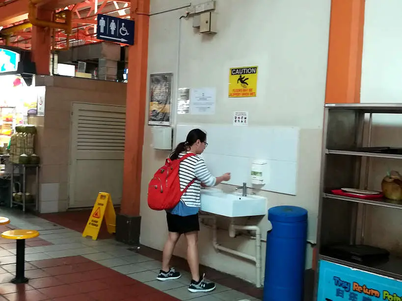 Wash station in Singapore by AuthenticFoodQuest
