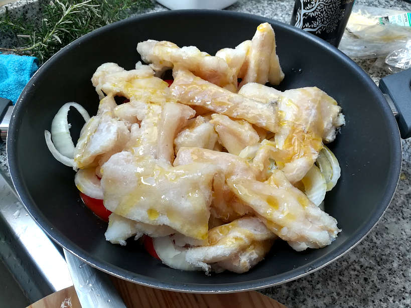 Bacalhau Cod Fish in the Pan for Bacalhau a bras Recipe by AuthenticFoodQuest
