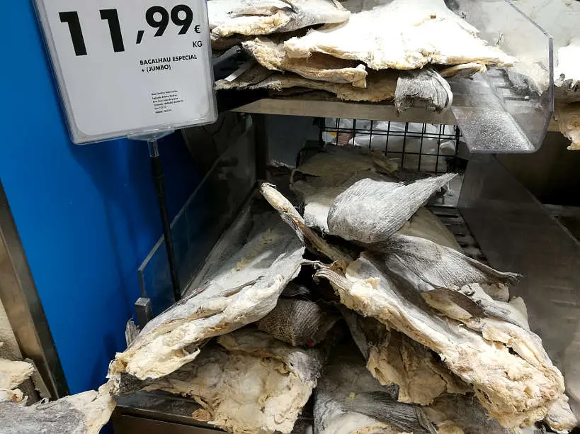 Dried Cod Fish Bacalhau in Porto Supermarket by AuthenticFoodQuest