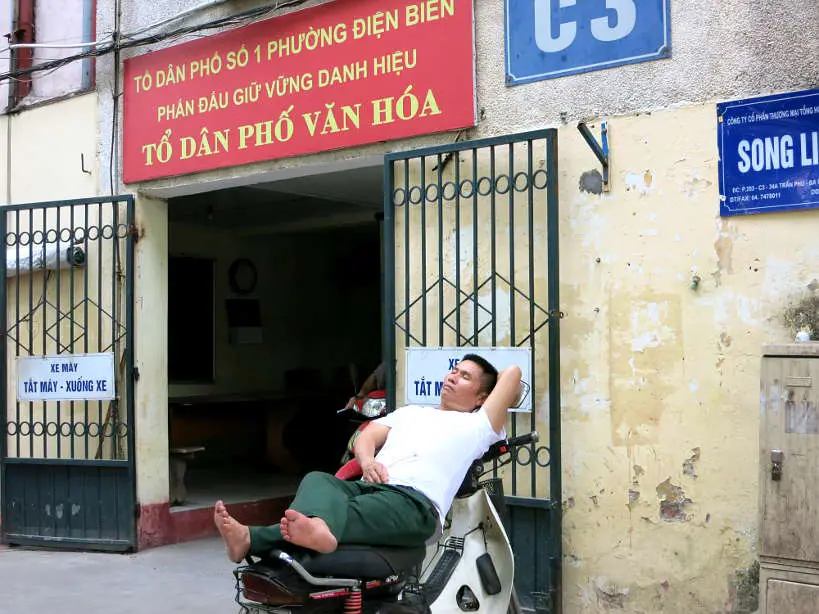 Man Sleeping in Hanoi Vietnam In the Midst of Chaos by Authentic Food Quest