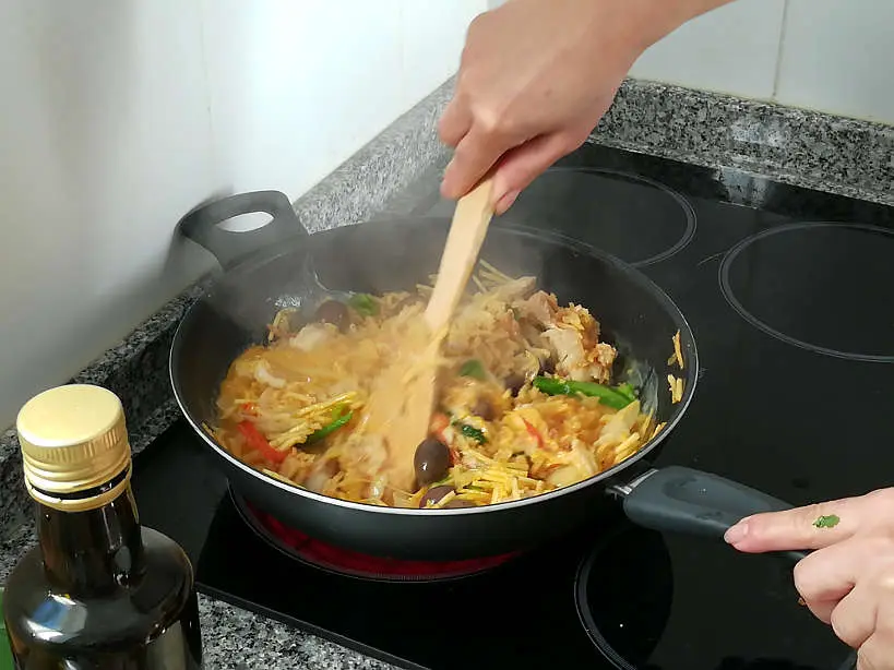 Stirring Bacalhau a Bras by Authentic Food Quest