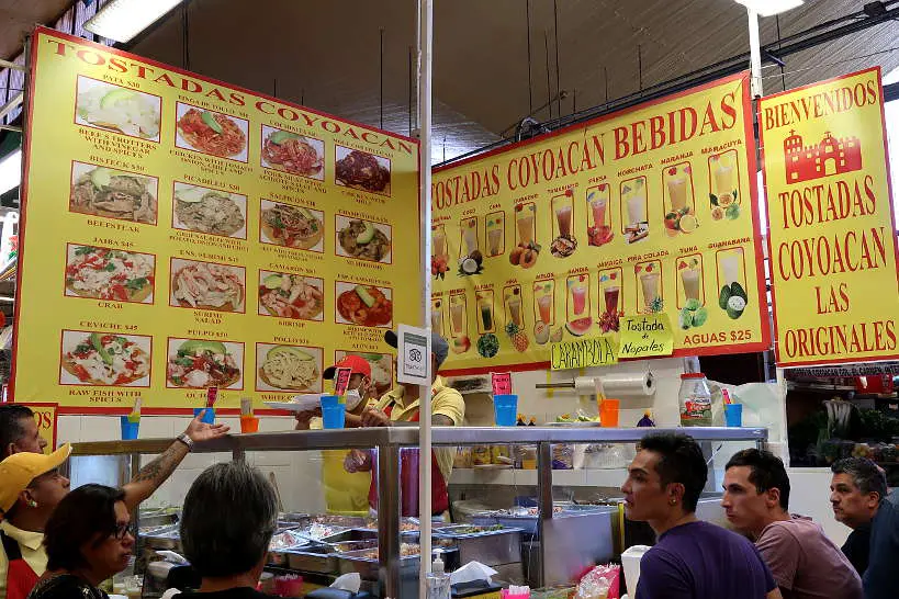 Tostadas de Coyoacan Mercado de Coyoacan one of the Food Markets in Mexico City by Authentic Food Quest