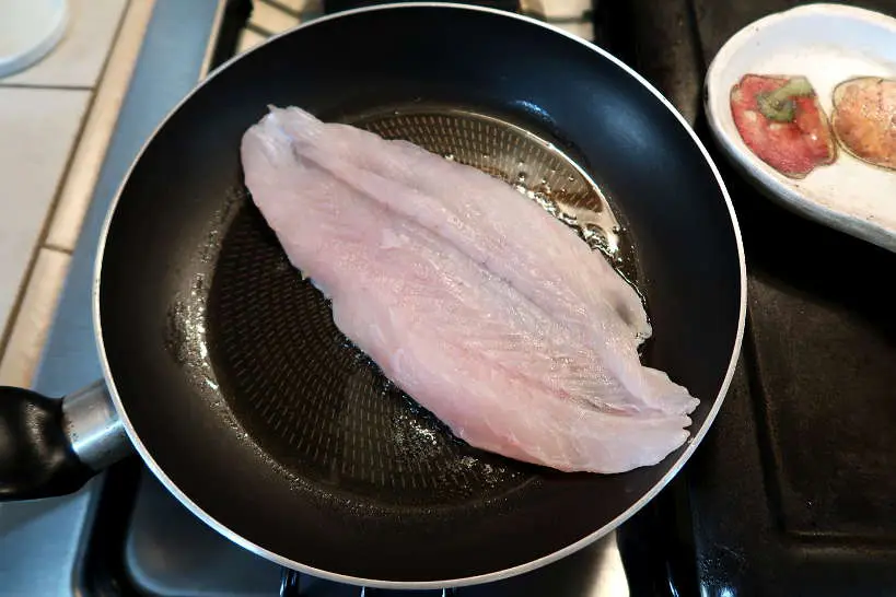 Pan seared Seabass before for pan seared sea bass recipe by Authentic Food Quest