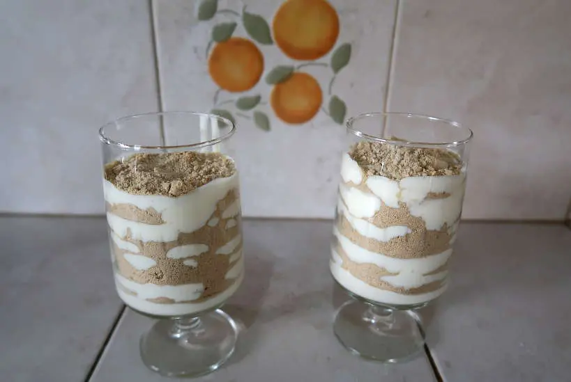 Finished sawdust pudding by Authentic Food Quest for Serradura recipe