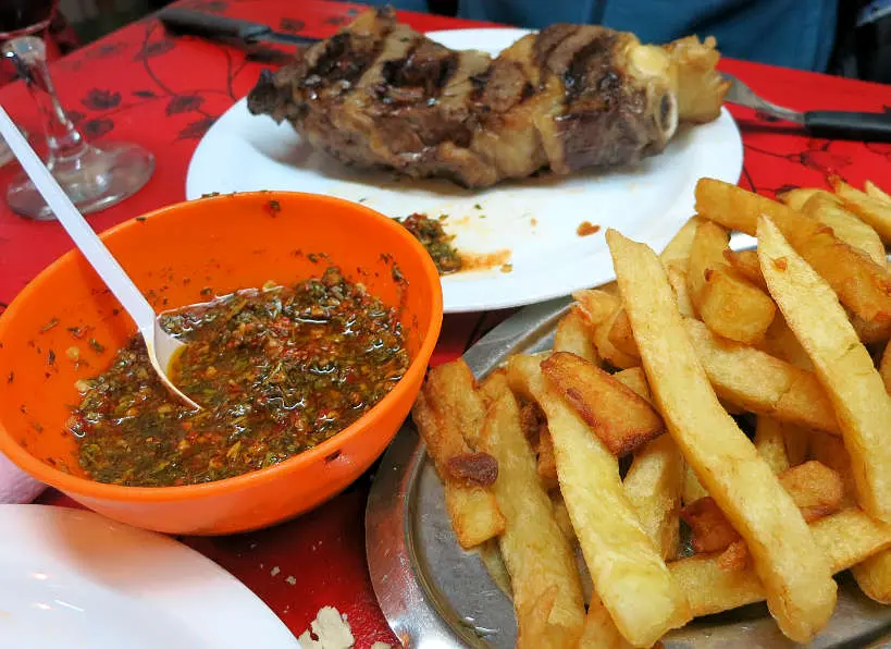 Argentine Chimichurri sauce at Argentina restaurant in Buenos Aires by Authentic Food Quest