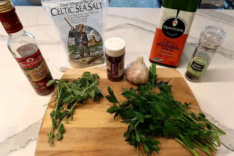 Authentic Chimichurri recipe ingredients by Authentic Food Quest