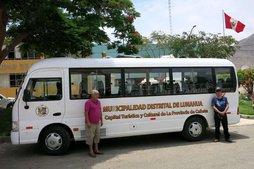 Lunahuana Bus for day trip from Lima for Pisco tour by Authentic Food Quest