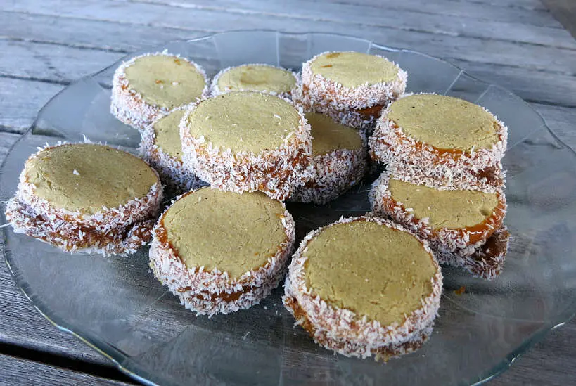 Plate of Alfajores or Argentina cookies  by AuthenticFoodQuest