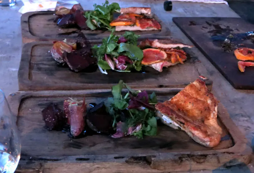 meal cooked on the seven fires at Siete Fuegos Francis Mallmann restaurant by Autentic Food Quest