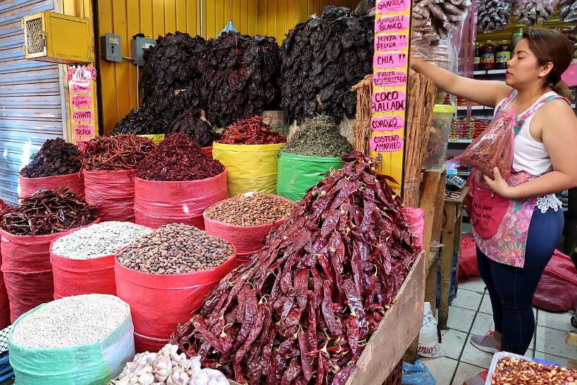 Chiles at Mercado de Abastos for Oaxaca Cooking Class by Authentic Food Quest