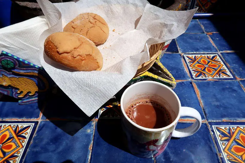 Drinking chocolate in cooking class in Oaxaca by Authentic Food Quest