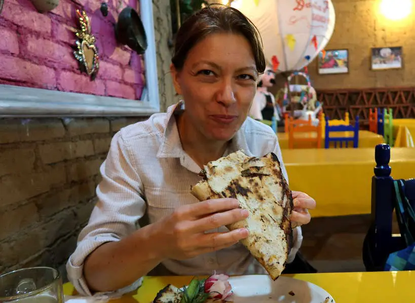 Tlyaudas with Chapulines in Oaxaca Mexico by Authentic Food Quest
