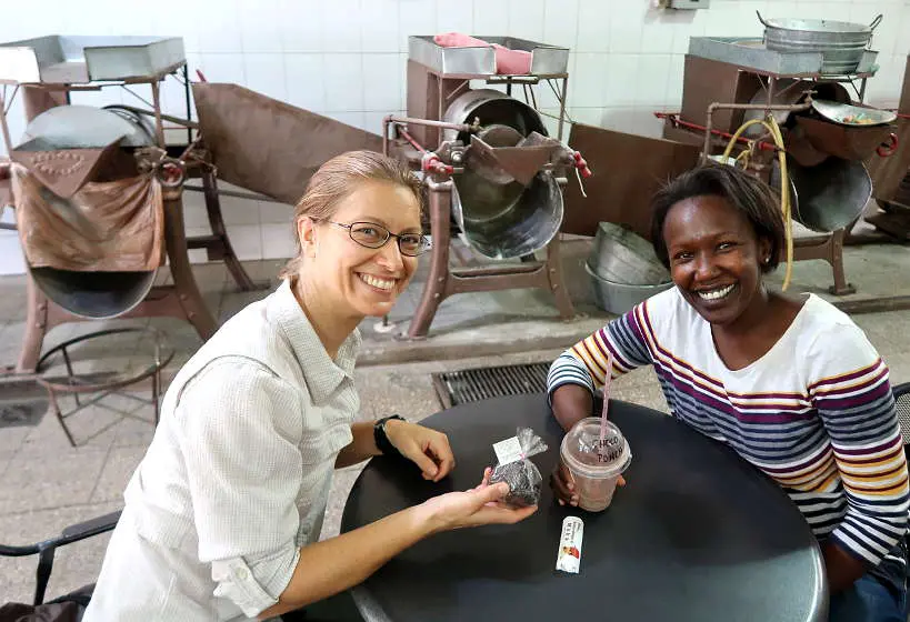 Claire and Rosemary tasting Oaxacan Chocolate by AuthenticFoodQuest