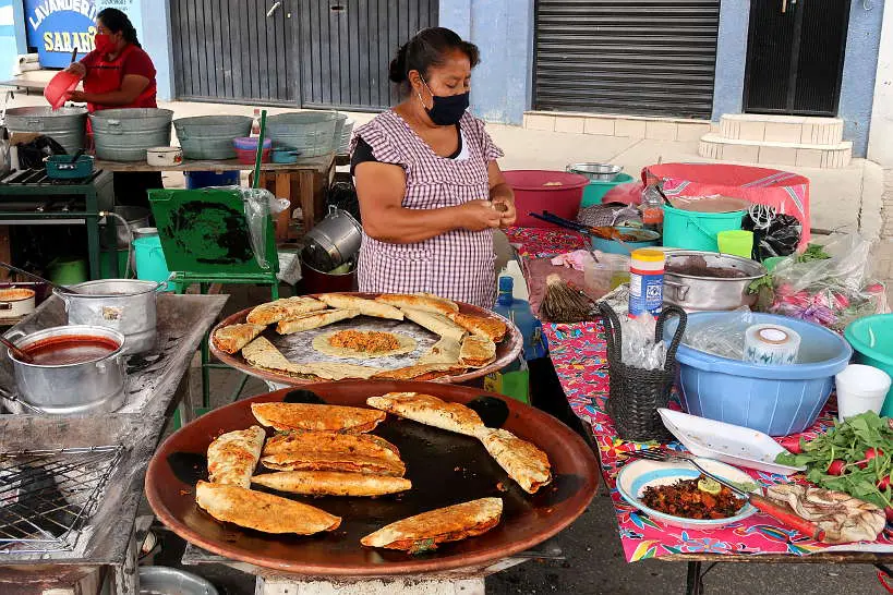 Empanadas stand at Oaxaca Tianguis by Authentic Food Quest