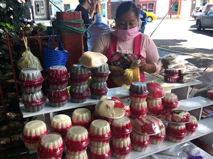 Nicuatole vendor at La Merced Market in Oaxaca by Authentic Food Quest
