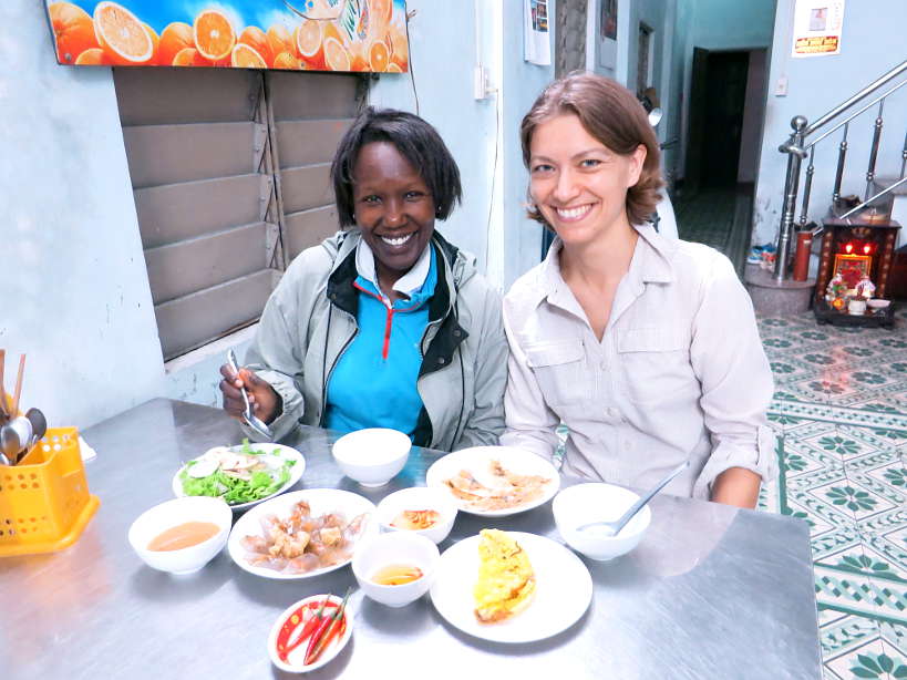 Rosemary and Claire eating Hue Food by Authentic Food Quest