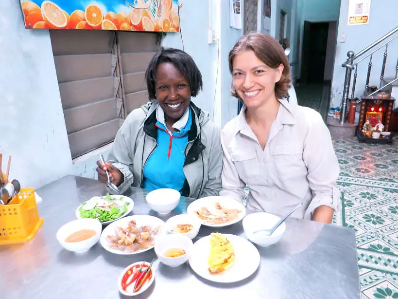 Rosemary and Claire eating Hue Food by Authentic Food Quest