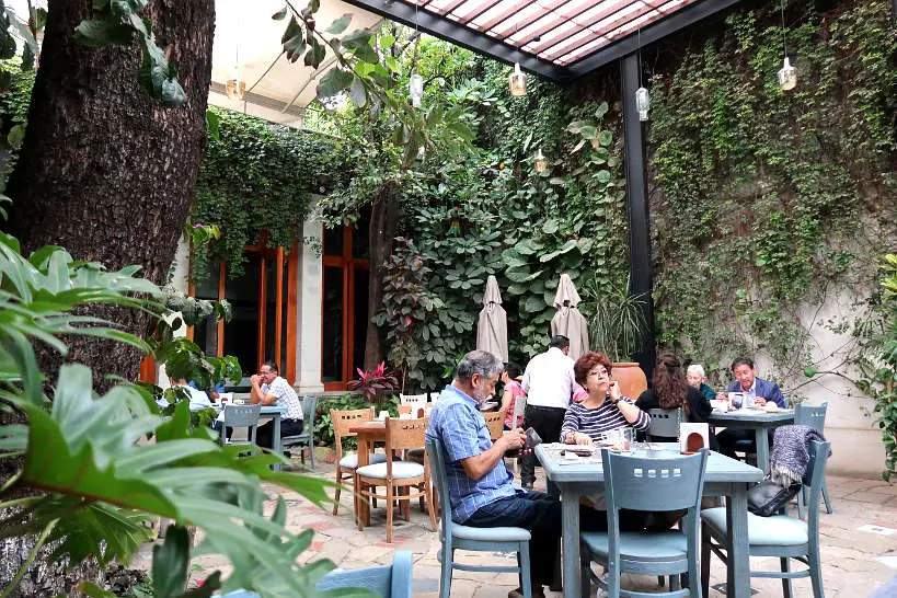 Coffee shop at Casa Vertiz in Oaxaca Mexico by Authentic Food Quest