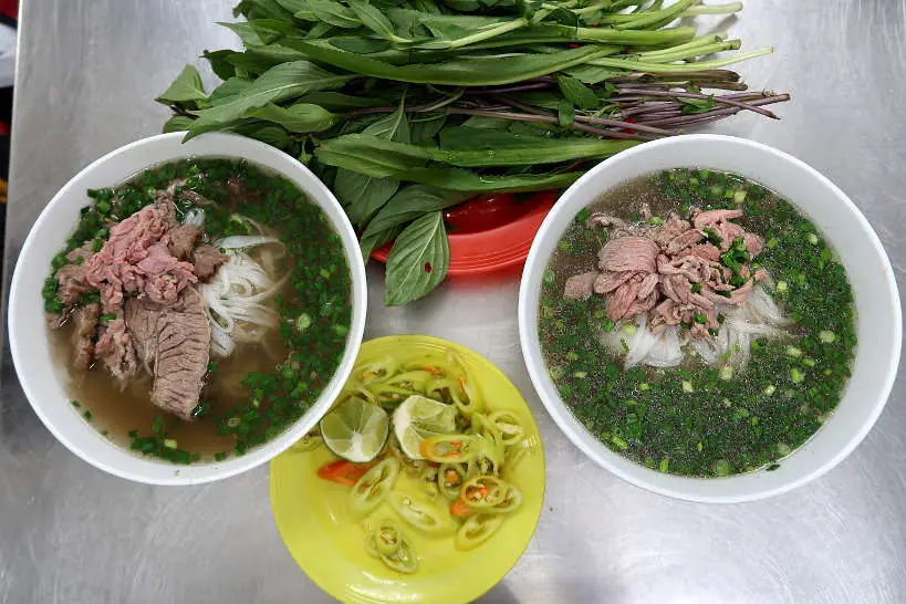Pho Vietnamese noodle soup for food in Saigon by Authentic Food Quest