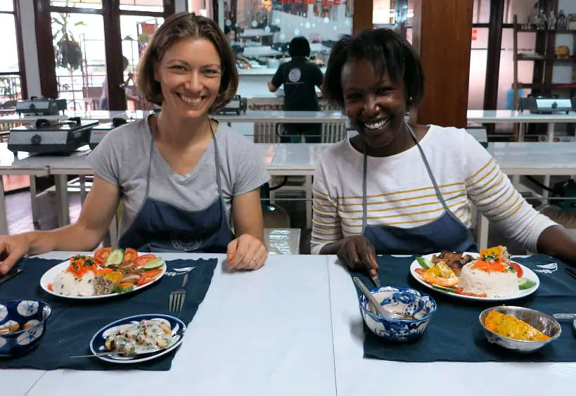 Claire and Rosemary in Saigon Vietnam by Authentic Food Quest