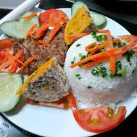 com tam suong nuong broken rice recipe with pork chop by Authentic food quest