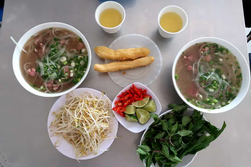 Pho meat at hong pho restaurant Danang Vietnam by authentic food quest