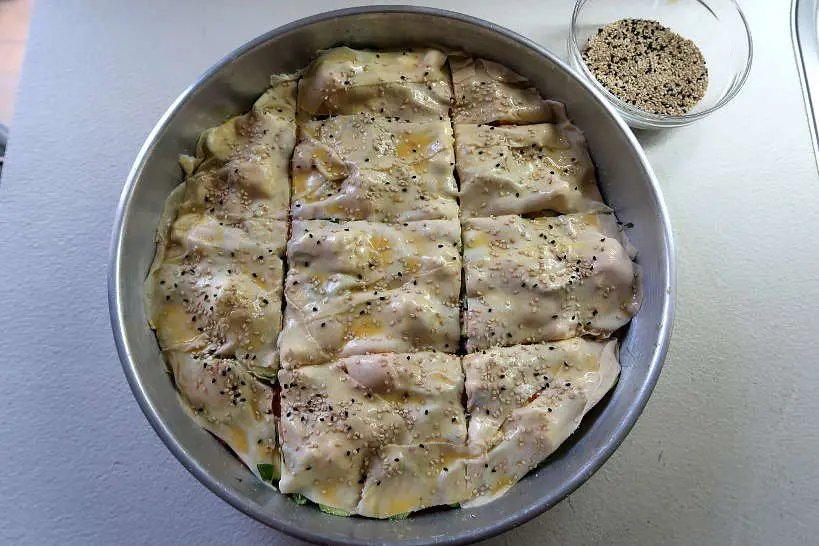 Cretan boureki before baking by Authentic Food Quest