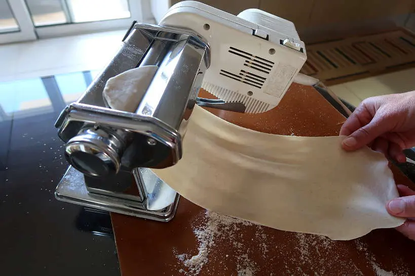 Making phyllo dough sheets for boureki by Authentic Food Quest
