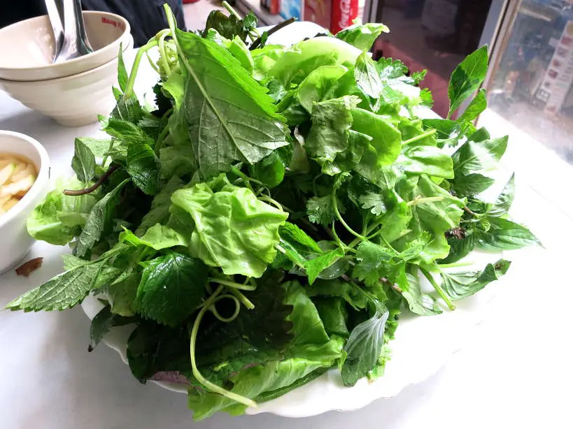 Vietnamese herbs in Hanoi Vietnam by Authentic Food Quest