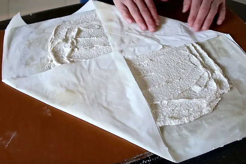 first fold bougatsa recipe by Authentic Food Quest