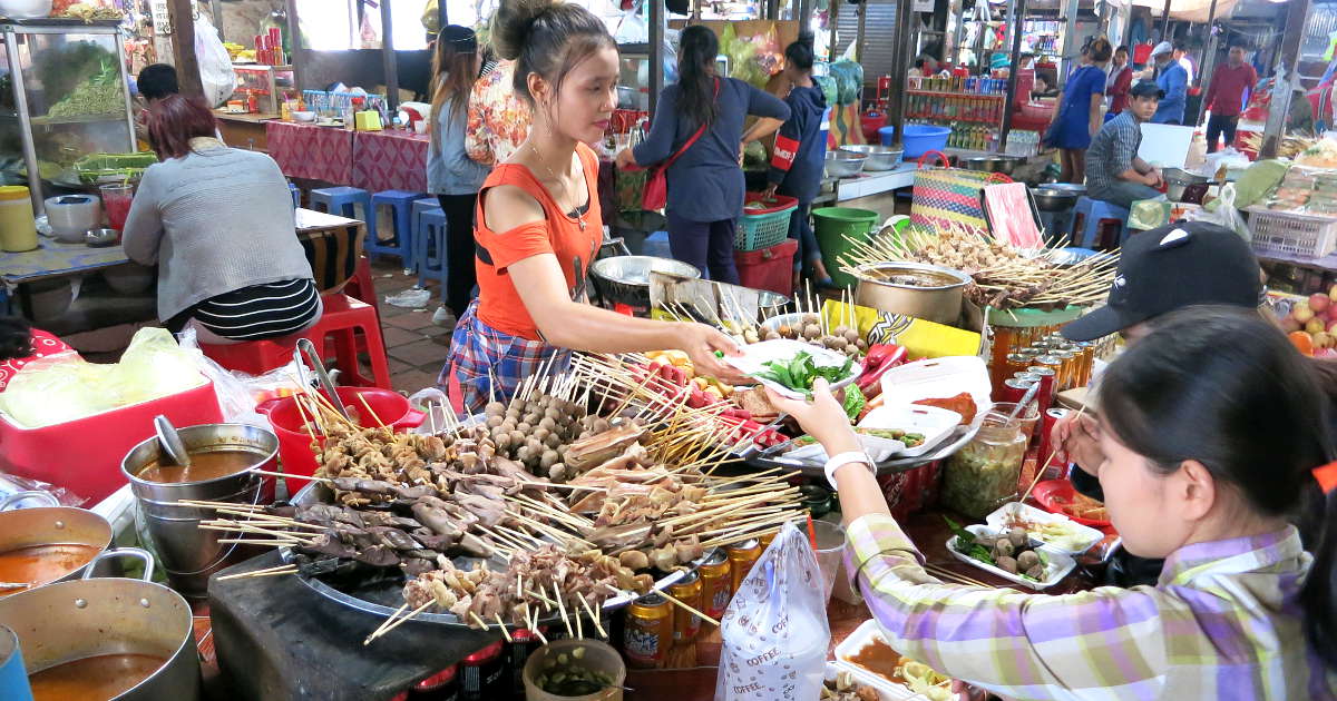 Cambodian Street Food stand in Phnom Penh by Authentic Food Quest