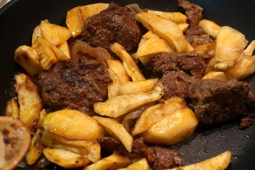 Stigariasto Beef Stew at Evgonia Restaurant in Chania Crete by AuthenticFoodQuest