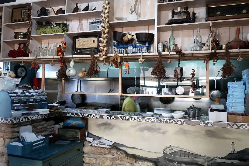 The kitchen at bakaliarakia a Chania Restaurant by AuthenticFoodQuest
