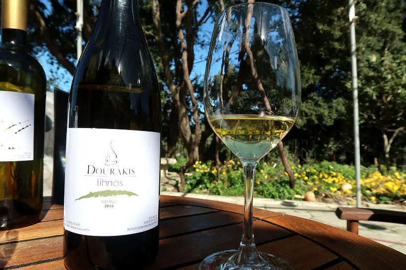 Vidiano white Cretan wine at Dourakis Winery by Authentic Food Quest