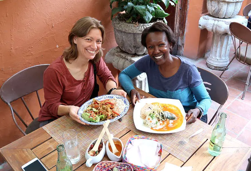Claire and Rosemary at Casa Fuerte in Tlaquepaque Restaurant by AuthenticFoodQuest