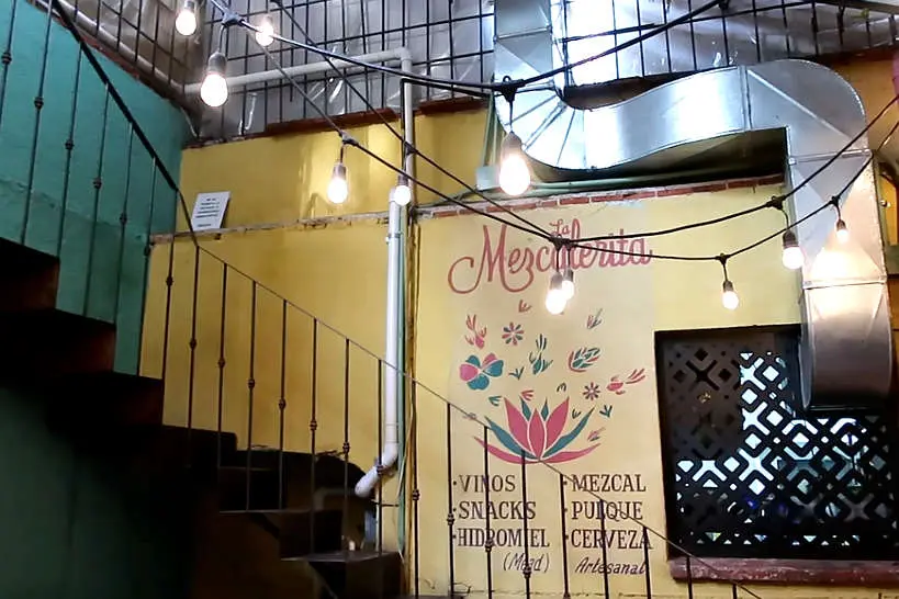 Stairs Leading To The Rooftop La Mezcalerita by Authentic Food Quest