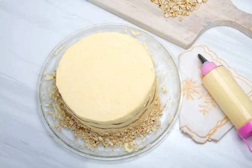 Layering Sans Rival Cake by Authentic Food Quest