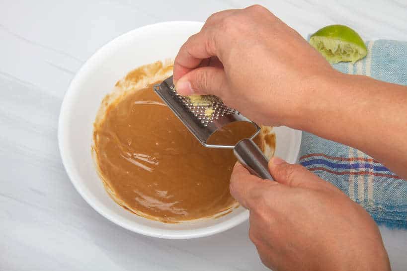 Adding Ginger to Vietnamese Peanut Sauce by Authentic Food Quest