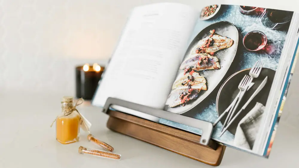 Book Stand Recipe Book Stand Book Holder Reading Kitchen With 2 Metal Page  Holders Made From Eco-friendly Bamboo