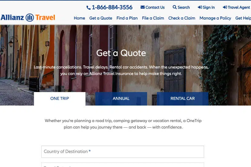 AllianzTravel Insurance Review Quote Screen by Authentic Food Quest