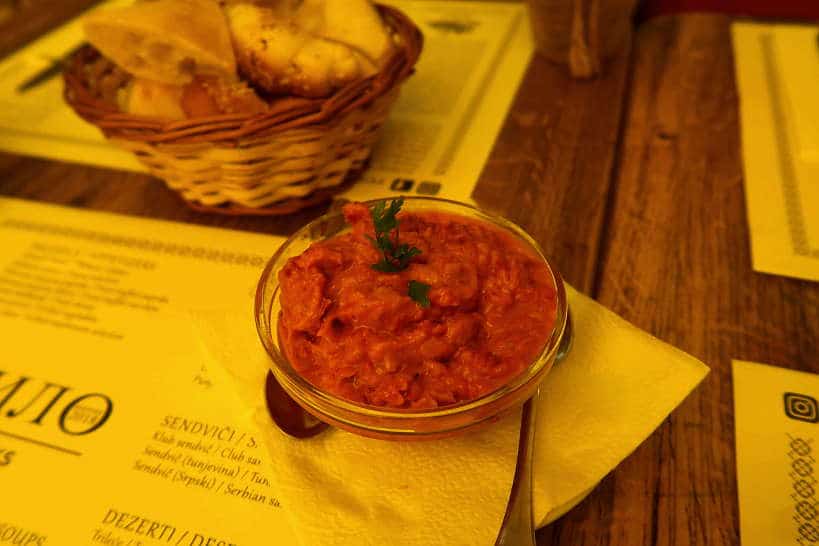 Ajvar Eaten with Bread for Appetizer by Authentic Food Quest